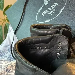 Prada | Shoes | Prada Buckled Leather Rodeo Boots Size 15  display picture 1